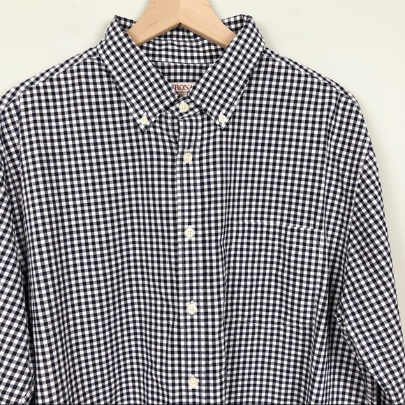 Merona | Black & White Gingham Print Button Down - Picture 3 of 7